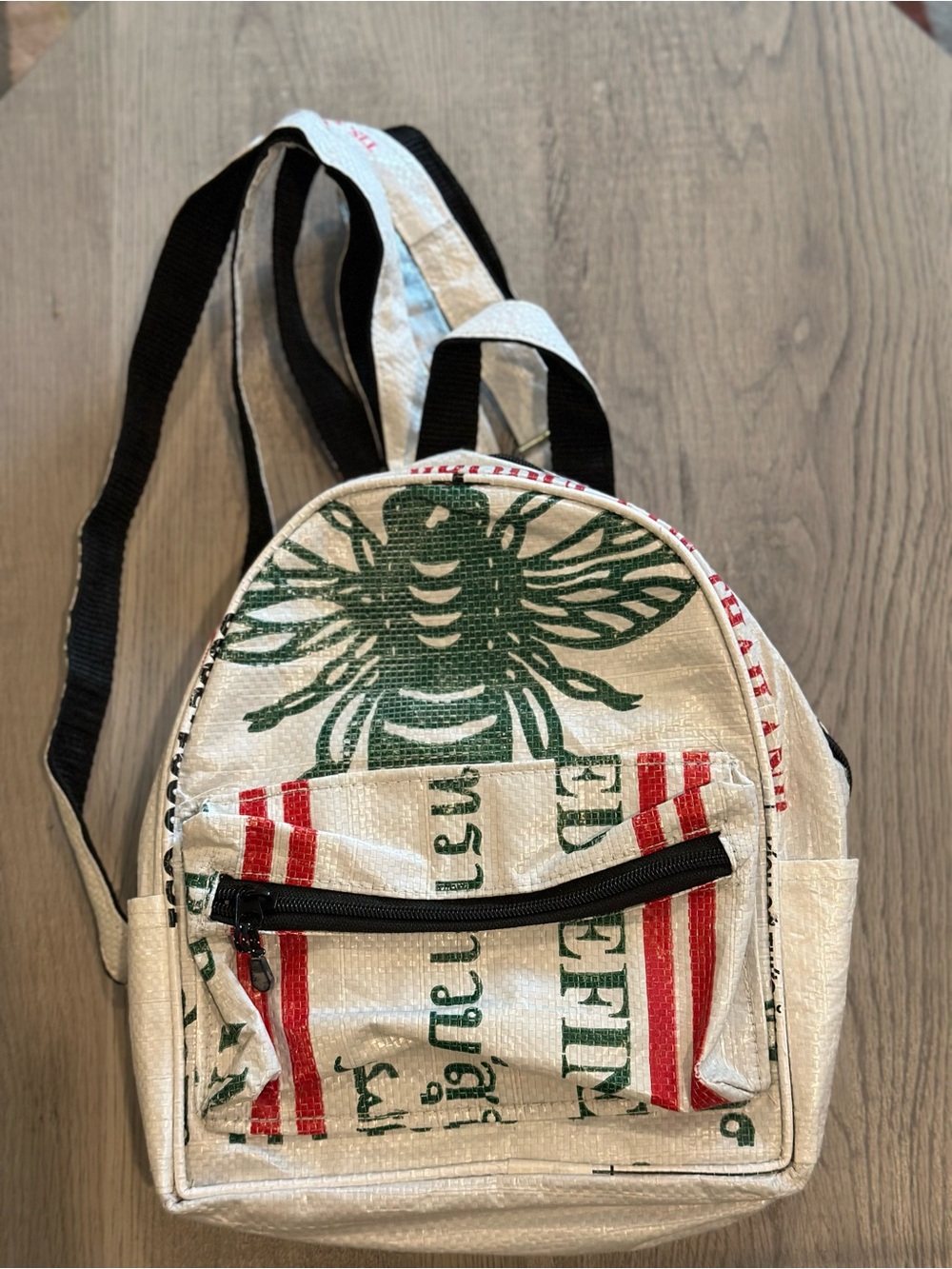 Cement Ethically Handmade Upcycled Sack Mini Backpack 10x8